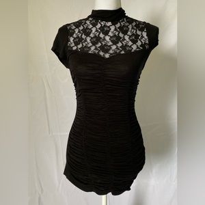 Long black lace shirt